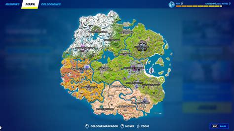 Mapa de Fortnite indicando las ubicaciones de las cámaras acorazadas de los Sangre Fría en Bastión Brutal, Cantera Cinética y Ciudad Contrapuesta.
