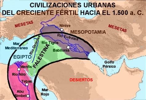 Mapa del Creciente Fértil, cuna de la agricultura