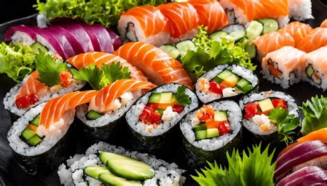 Selección variada de sushi y platos de Massaro Sushi, incluyendo rolls y handrolls