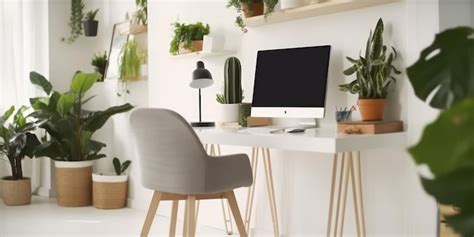 Imagen de un espacio de trabajo moderno con plantas verdes y detalles en tonos esmeralda.
