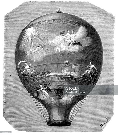 Ilustración antigua de un dirigible misterioso