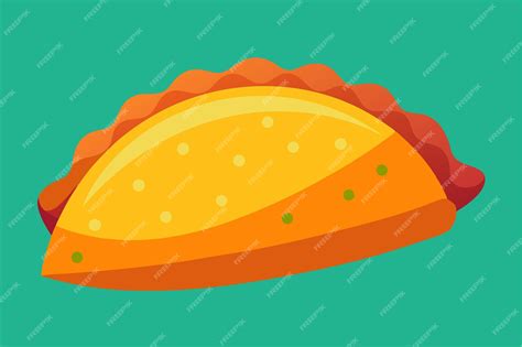 Ilustración de una empanada tradicional chilena con detalles de su relleno y masa.