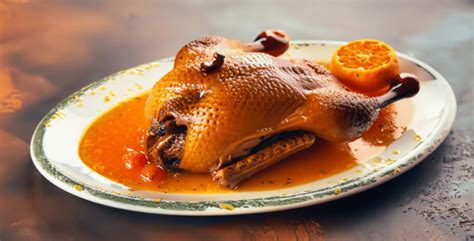 plato de pato a la naranja decorado