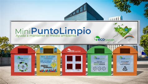 Imagen de un punto limpio recién instalado en el barrio transitorio, con una fachada pintada y decorada por los vecinos.