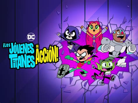 Ilustración de los Jóvenes Titanes en Acción con un estilo cómico y vibrante