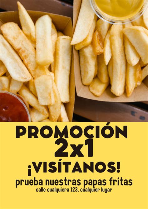 Diseño de tríptico digital para restaurante de papas fritas