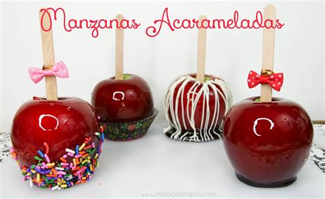 Muñecos de fresa y manzana decorados con chocolate y caramelo