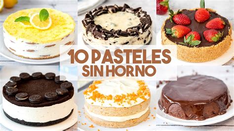 Foto: Selección de tartas clásicas sin horno presentadas sobre una mesa veraniega.