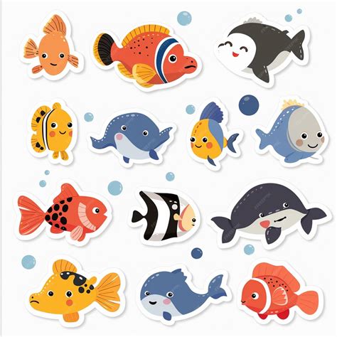 Ilustración de peces teleósteos de diferentes tamaños y formas para mostrar su diversidad.