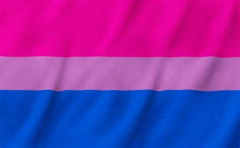 Representación de la bandera bisexual con sus franjas de colores.
