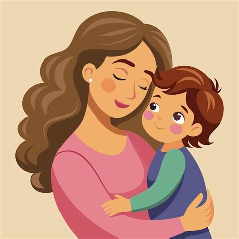 Ilustración artística que representa el amor maternal y la celebración familiar