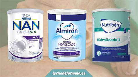 esquema comparativo entre una leche estándar y una fórmula extensamente hidrolizada