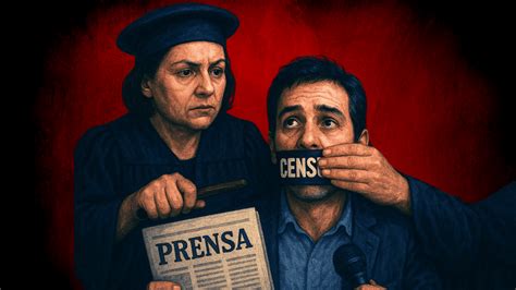 Ilustración de Miguel Rep para la revista La Mano, representando la censura de 
