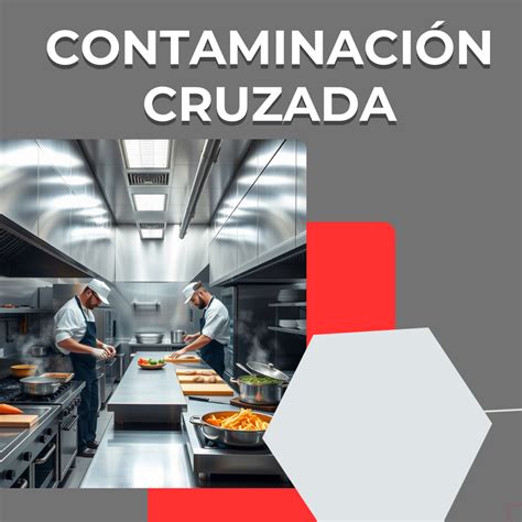 señal de advertencia de contaminación cruzada en cocina