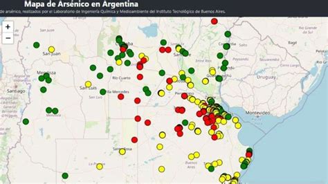 Mapa global de regiones con altos niveles de arsénico en el agua subterránea