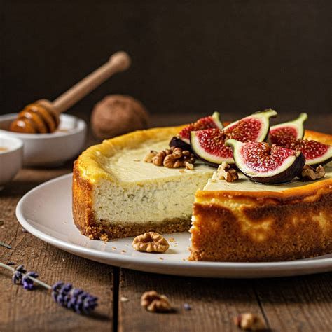 Foto: Cheesecake decorada con higos frescos y mermelada de higos