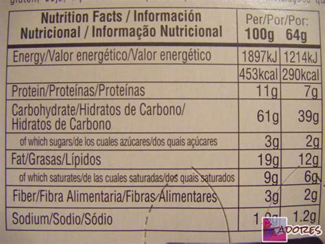 Tabla de ingredientes principales de los fideos instantáneos Maruchan