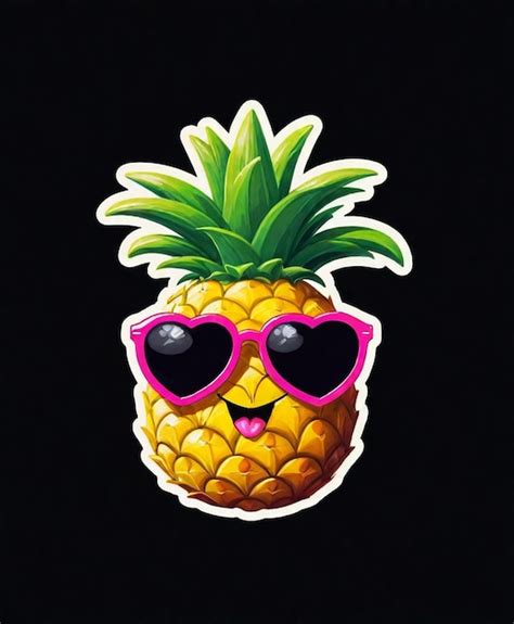 Piña con gafas de sol estilizada, representando un meme o icono pop