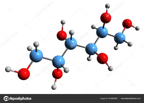 Esquema de la estructura molecular del Manitol