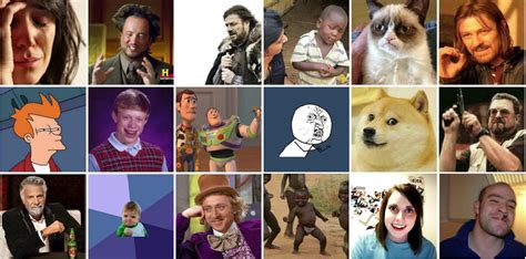 Collage de memes populares del 