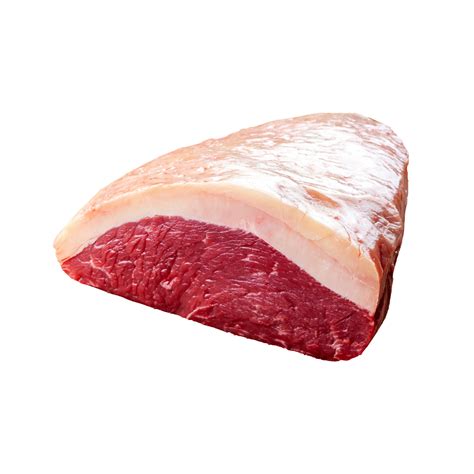 Imagen de un corte de Punta Picana cruda con su característica capa de grasa.