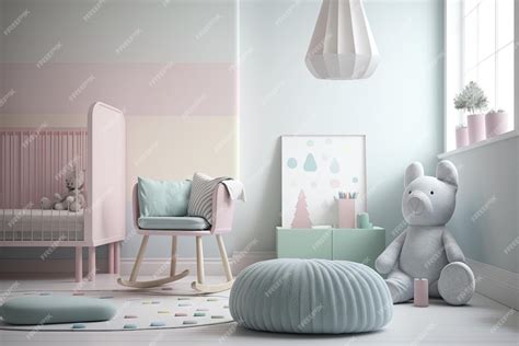 Interior de una habitación decorada con colores pastel, transmitiendo serenidad.