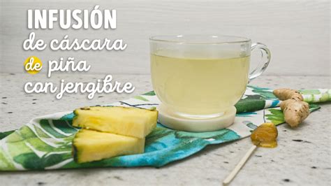 imagen de una infusión de cáscara de piña con jengibre en una taza