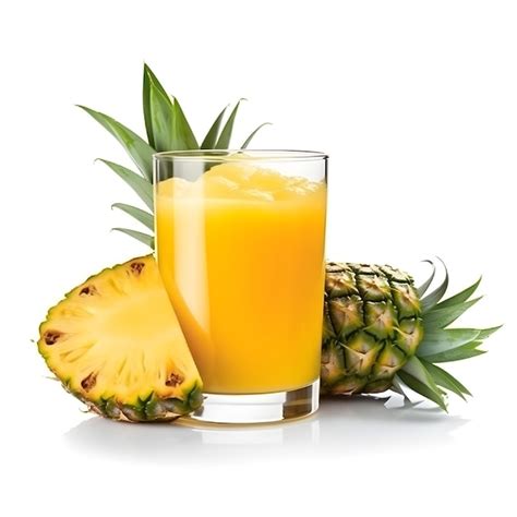 imagen de un vaso de jugo de piña con jengibre y limón recién preparado
