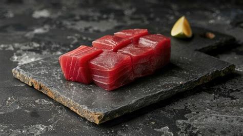 Atún rojo fresco de alta calidad en tabla de corte
