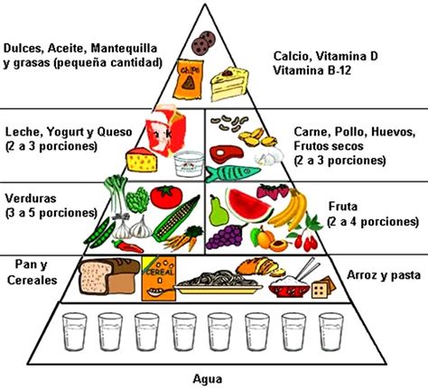 Esquema de la pirámide alimenticia vegetariana