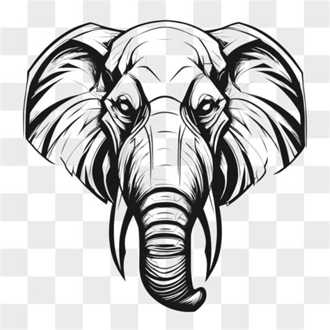 Ilustración estilizada de la cabeza de un elefante con énfasis en las orejas, ideal para diseños minimalistas.