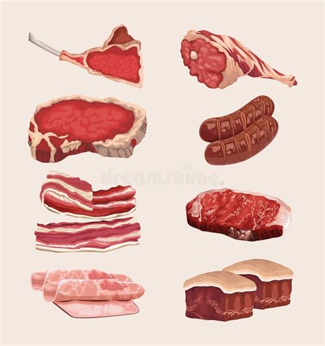 Ilustración mostrando diferentes cortes de carne aptos para cocción lenta.