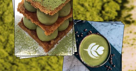 Postres y bebidas con matcha, como panqué y choco bark