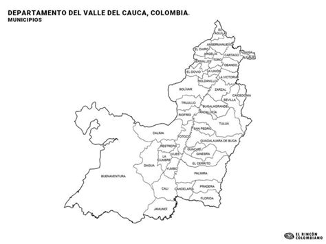 mapa de Colombia resaltando el departamento del Valle del Cauca