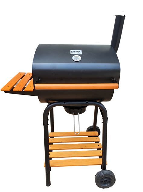 Parrilla a carbón estilo tambor con detalles distintivos