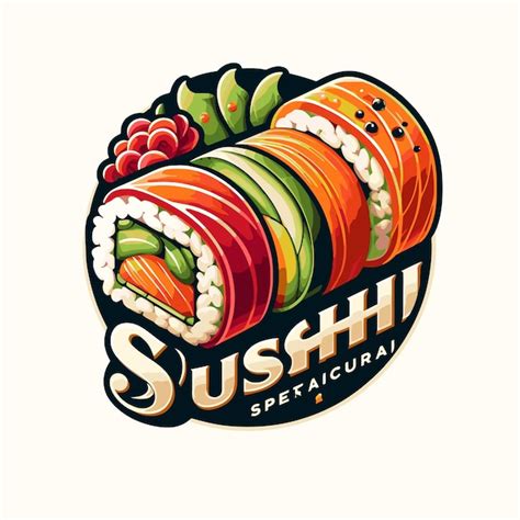 Ejemplos de logos de sushi con diferentes estilos de diseño: minimalista, detallado, moderno