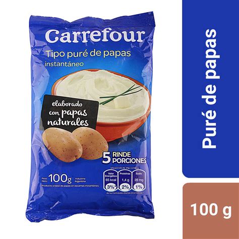 Esquema comparativo entre ingredientes naturales (papas frescas) y componentes de puré instantáneo en hojuelas.