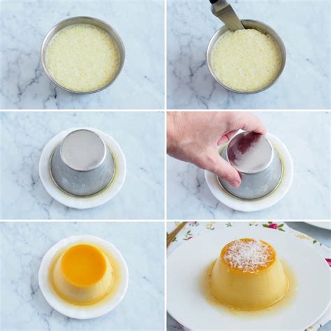 flan de coco deshidratado listo para desmoldar
