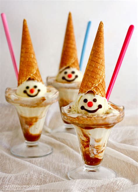 Ilustración de cómo deben quedar los helados payaso una vez preparados
