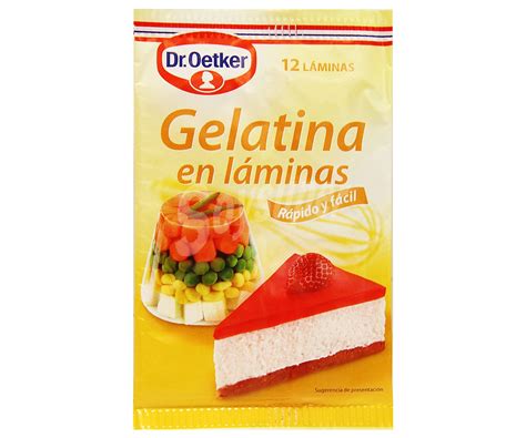 Ilustración detallando los pasos para hidratar y disolver gelatina en láminas.