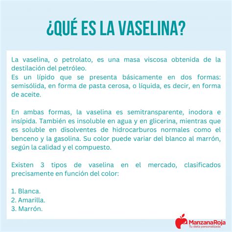 Esquema de la composición y origen de la vaselina