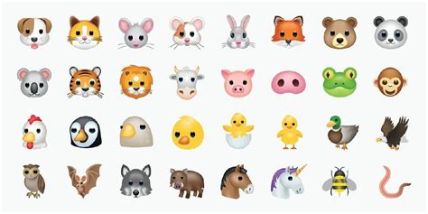 Colección de emojis de animales y plantas con inspiración japonesa