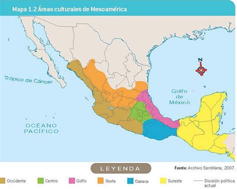 Mapa de las regiones mesoamericanas donde se originó el cultivo del cacao, incluyendo las zonas olmeca, maya y mexica.