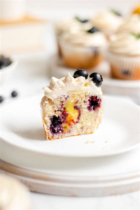 cupcakes de limón con blueberries