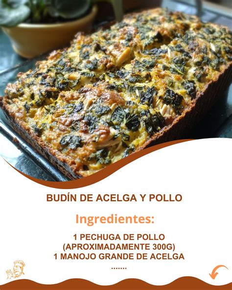 Infografía nutricional detallada del budín de acelga.