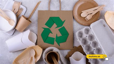 Esquema de un envase de brownie sostenible con materiales reciclados