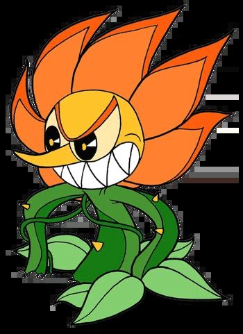 Ilustración de Cagney Carnation, el clavel gigante, en su nivel