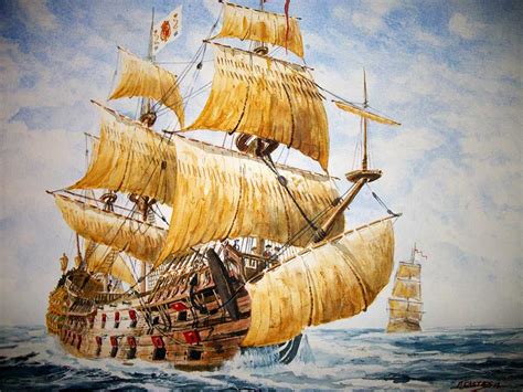 Ilustración de un barco del siglo XVII