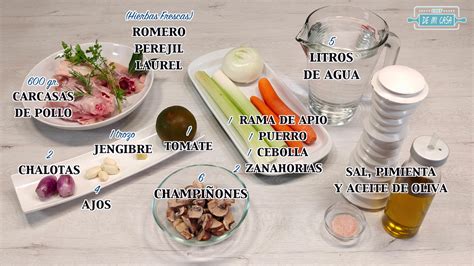 Ingredientes para caldo de verduras con champiñones