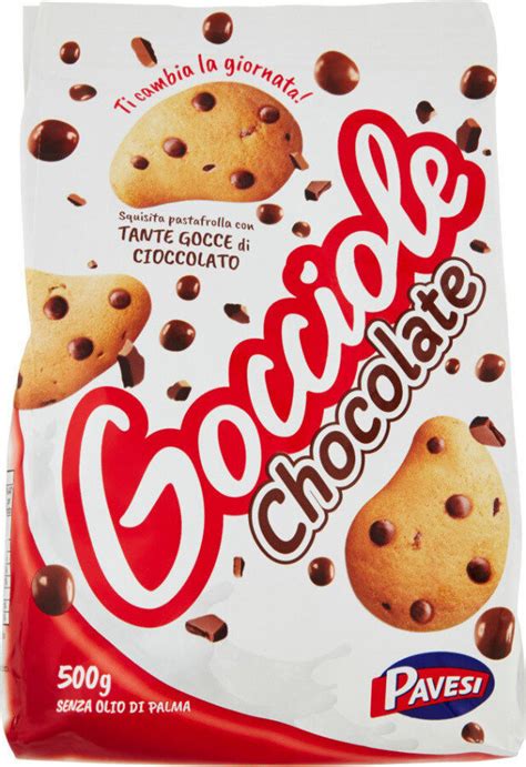 Imagen del paquete de galletas Pavesi Gocciole Chocolate